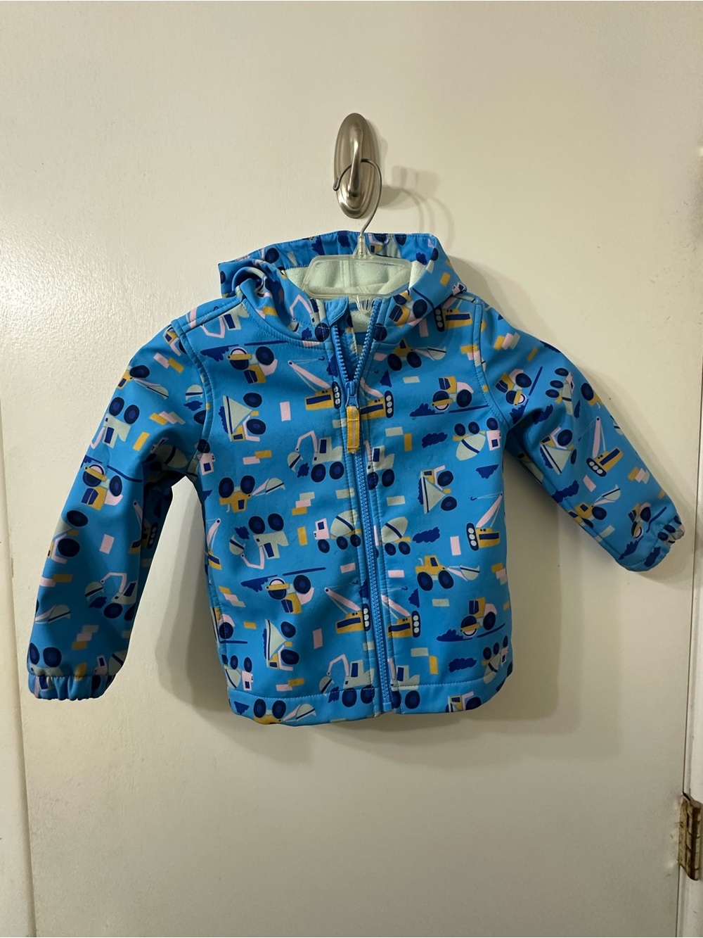 Cat & Jack Blue Construction Print Hooded Raincoat